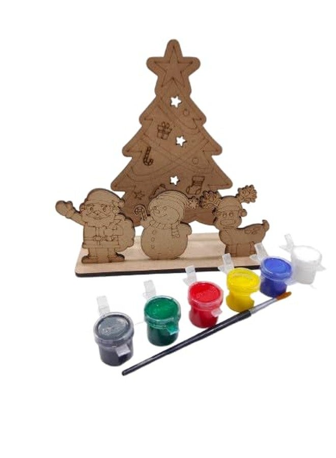 GreyArt DIY Christmas Wooden Painting Set for Kids - Easy to Assemble Christmas Craft Kit| Includes Paints & Brush | Holiday Art & Decoration Activity for Kids (Style-1) - Image 2